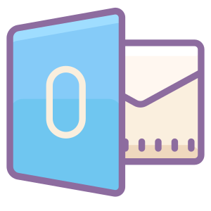 Outlook logo combined with an email.